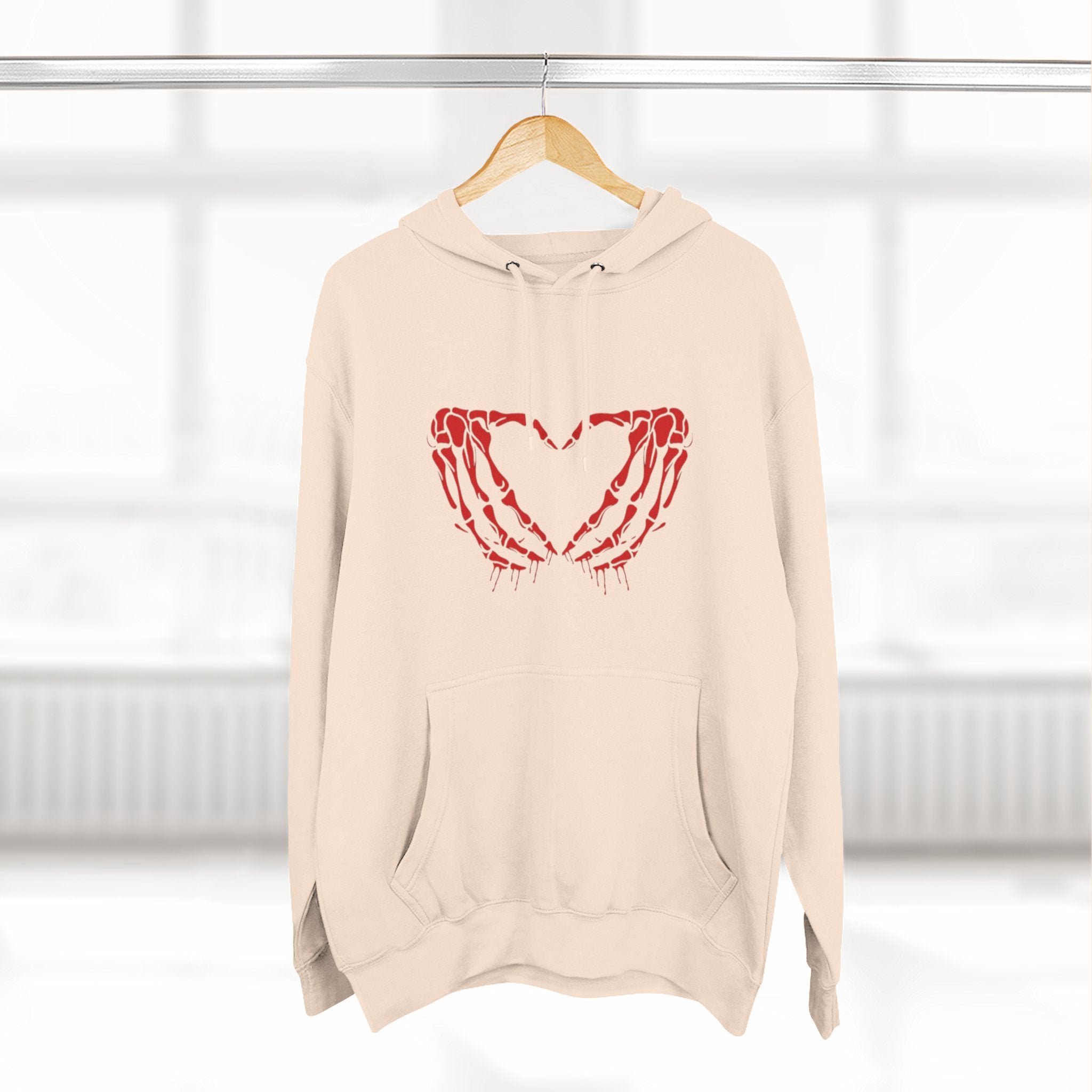 Heart & Eye Graphic Hoodie, Trendy Fleece Sweatshirt for Art Lovers, Unique Gift for Halloween, Edgy Cozy Wear, Perfect for Fall Layers