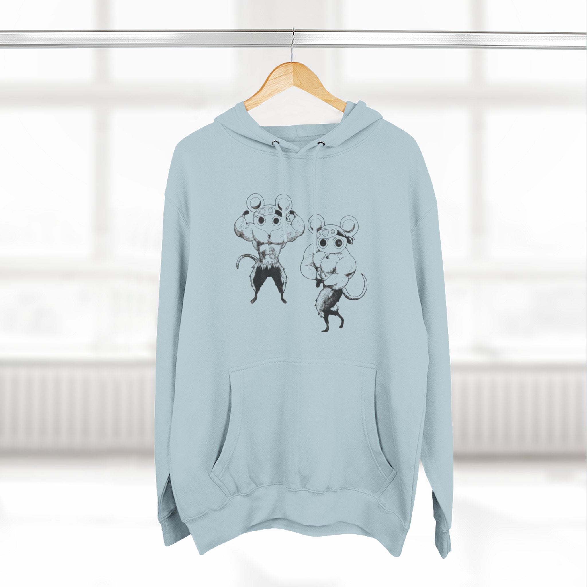 Anime Gym Rats Three-Panel Fleece Hoodie, Finess Body Builder Sweatshirt, Demon Slayer Gym Hoodie, Workout Anime Hoodie, Fitness Anime