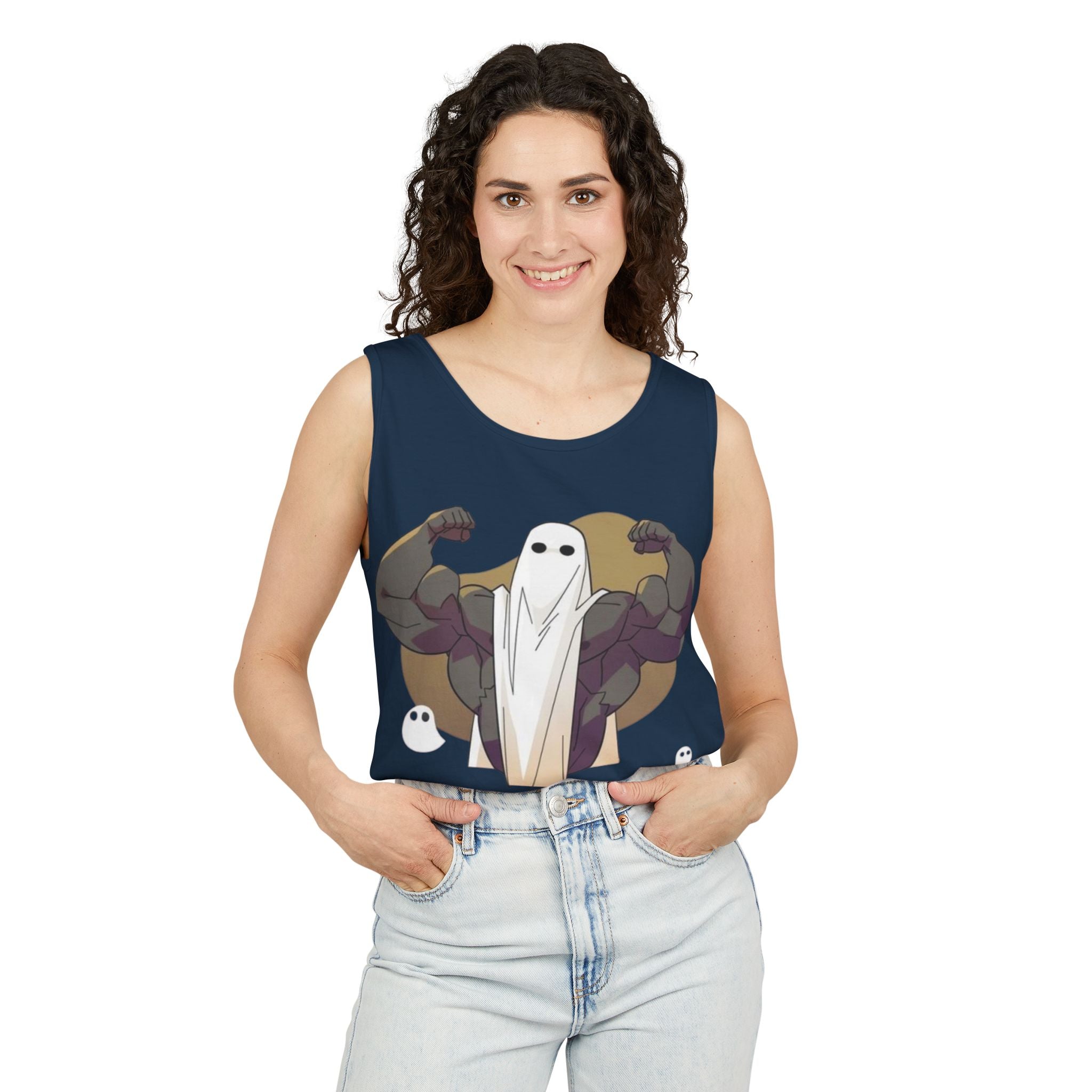 Vintage Distressed Unisex Tank Top - Retro Gym Ghost Shirt, Muscle Tee, Workout Sleeveless Top, Fitness Tank, Athletic Wear