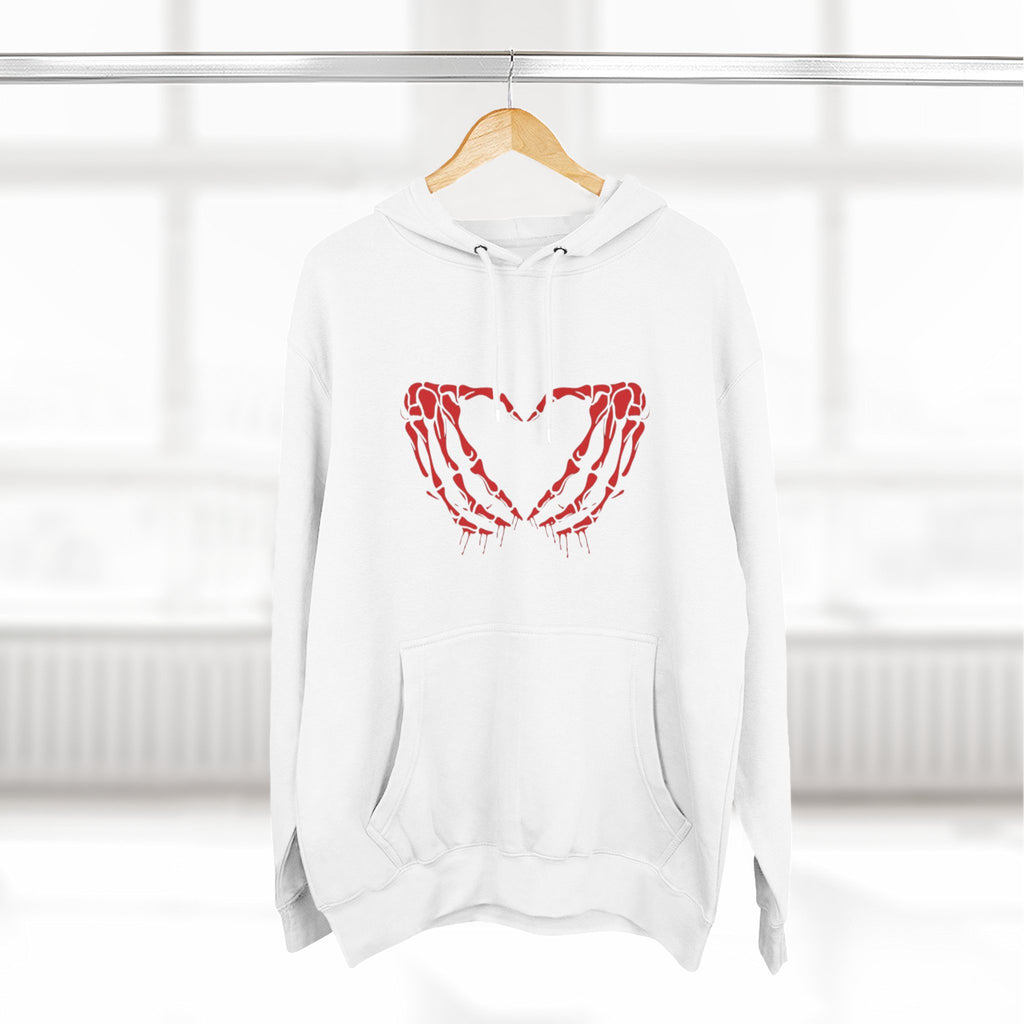 Heart & Eye Graphic Hoodie, Trendy Fleece Sweatshirt for Art Lovers, Unique Gift for Halloween, Edgy Cozy Wear, Perfect for Fall Layers