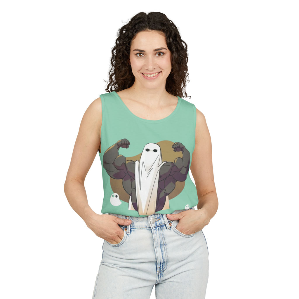 Vintage Distressed Unisex Tank Top - Retro Gym Ghost Shirt, Muscle Tee, Workout Sleeveless Top, Fitness Tank, Athletic Wear