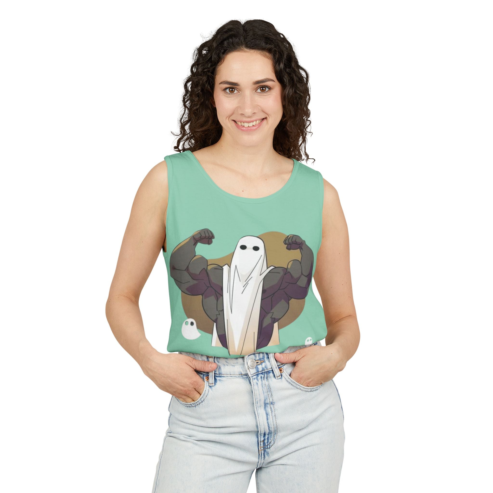 Vintage Distressed Unisex Tank Top - Retro Gym Ghost Shirt, Muscle Tee, Workout Sleeveless Top, Fitness Tank, Athletic Wear