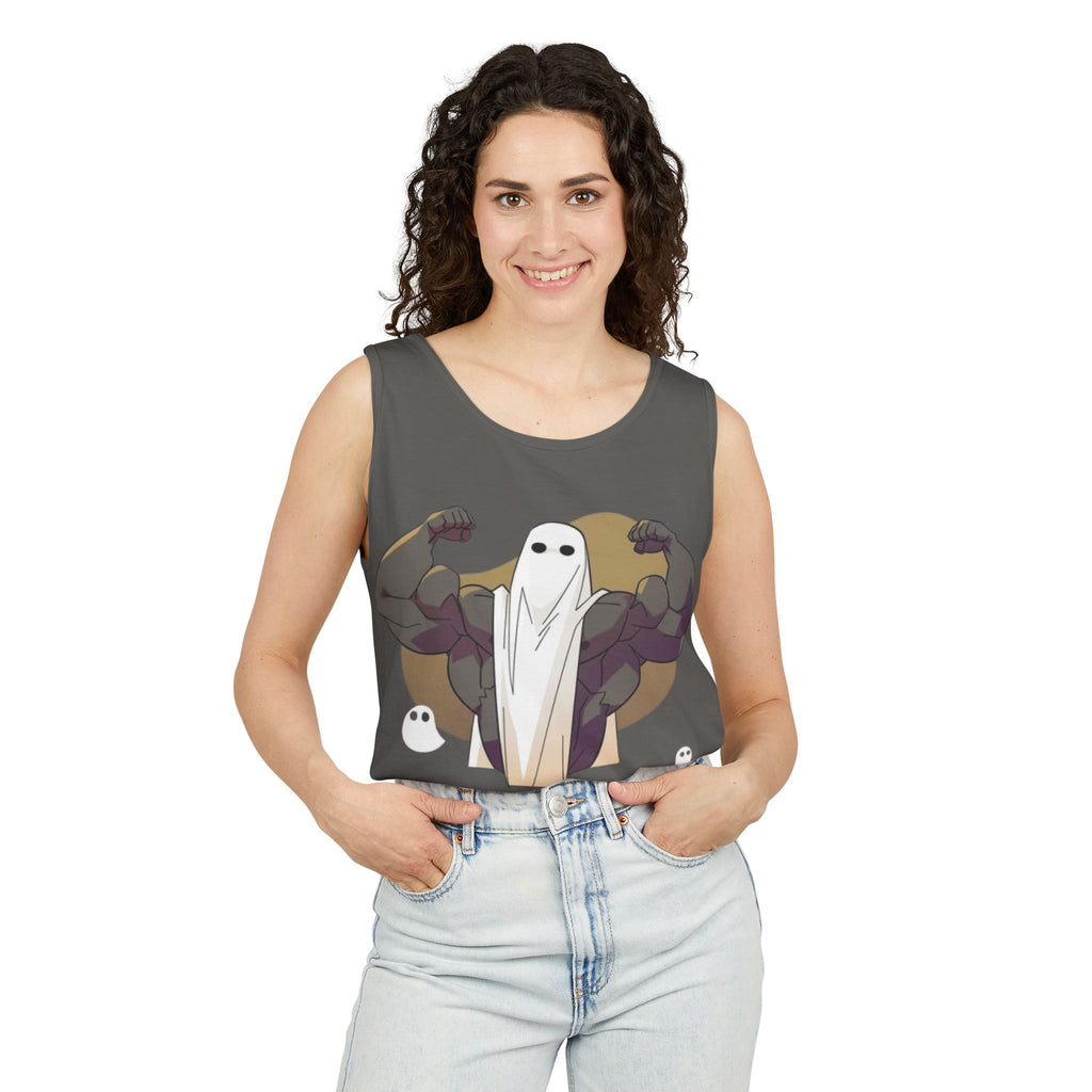 Vintage Distressed Unisex Tank Top - Retro Gym Ghost Shirt, Muscle Tee, Workout Sleeveless Top, Fitness Tank, Athletic Wear