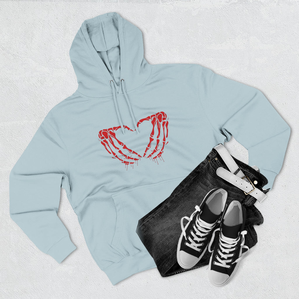 Heart & Eye Graphic Hoodie, Trendy Fleece Sweatshirt for Art Lovers, Unique Gift for Halloween, Edgy Cozy Wear, Perfect for Fall Layers