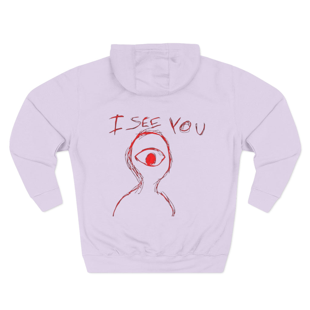 Heart & Eye Graphic Hoodie, Trendy Fleece Sweatshirt for Art Lovers, Unique Gift for Halloween, Edgy Cozy Wear, Perfect for Fall Layers