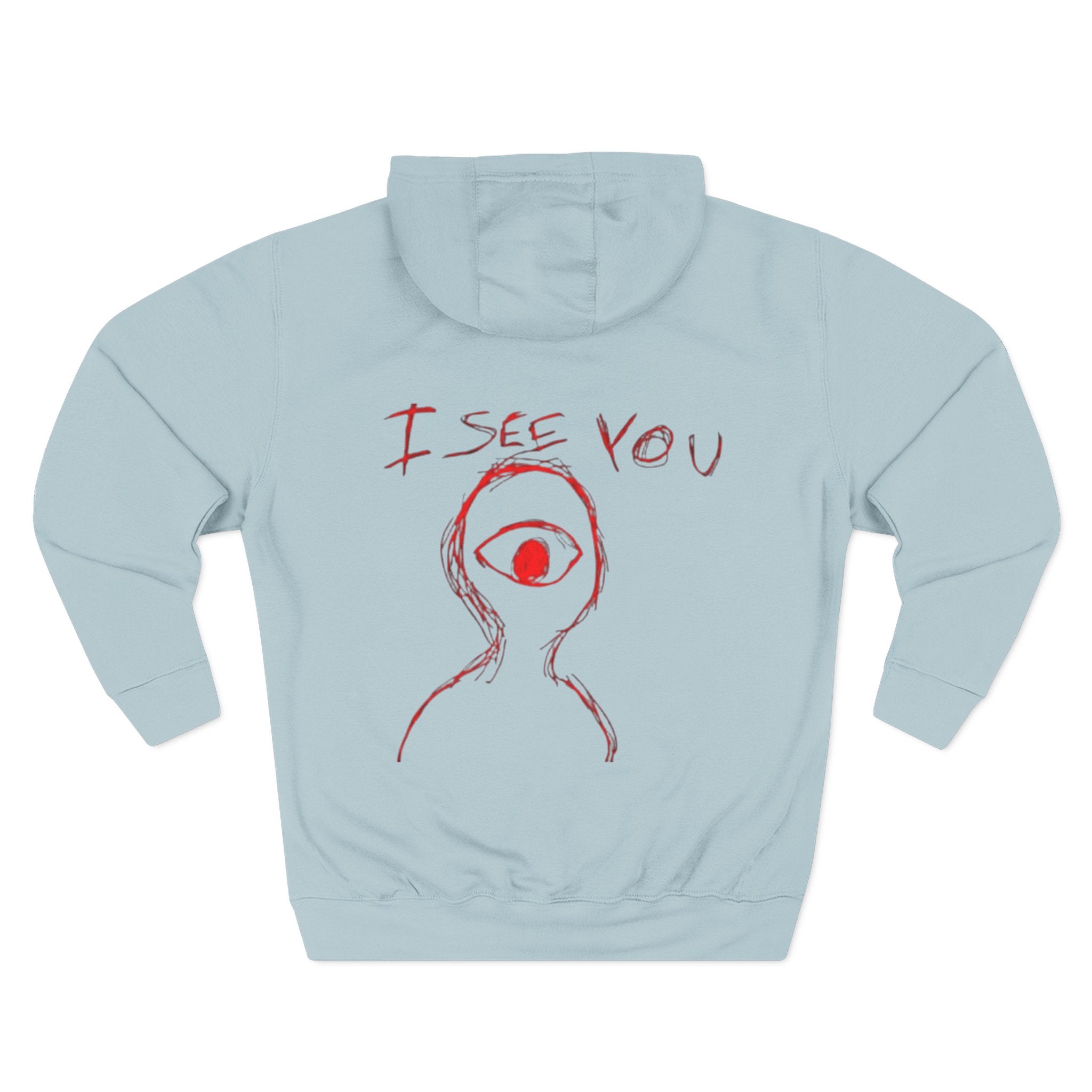 Heart & Eye Graphic Hoodie, Trendy Fleece Sweatshirt for Art Lovers, Unique Gift for Halloween, Edgy Cozy Wear, Perfect for Fall Layers