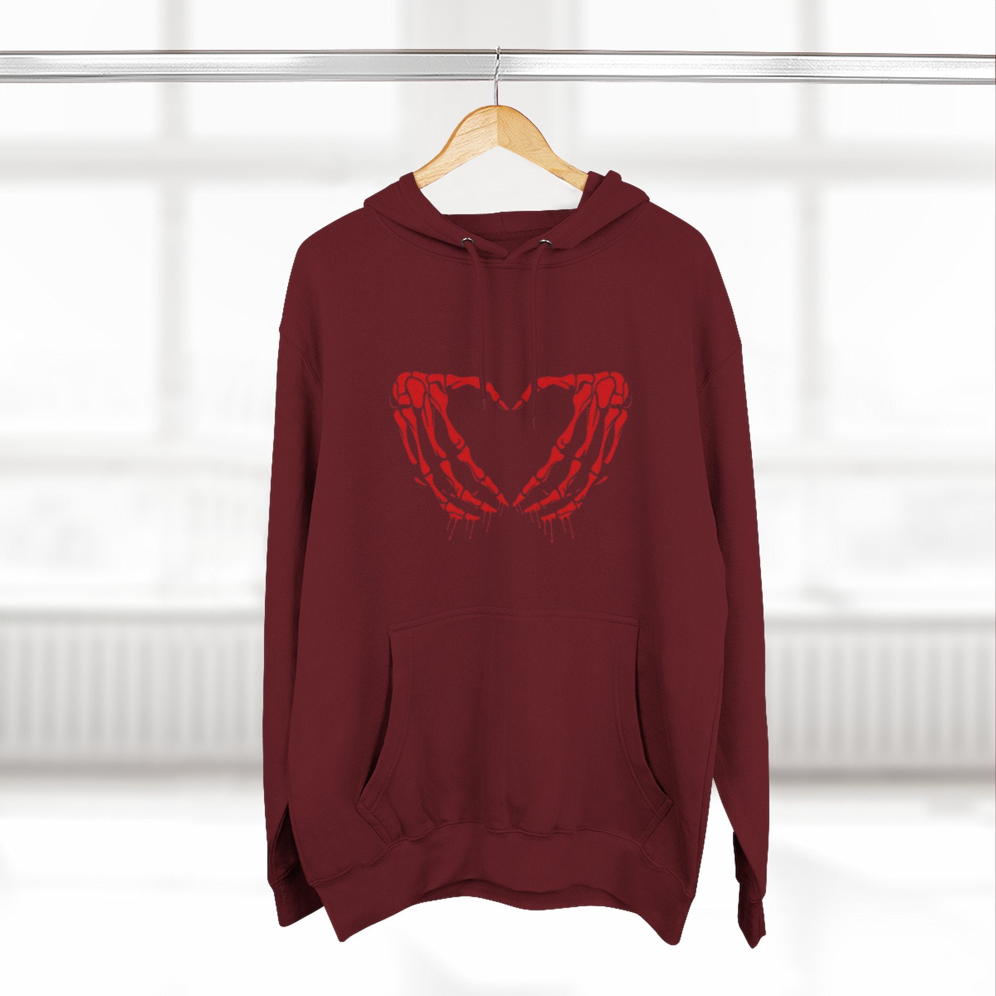 Heart & Eye Graphic Hoodie, Trendy Fleece Sweatshirt for Art Lovers, Unique Gift for Halloween, Edgy Cozy Wear, Perfect for Fall Layers