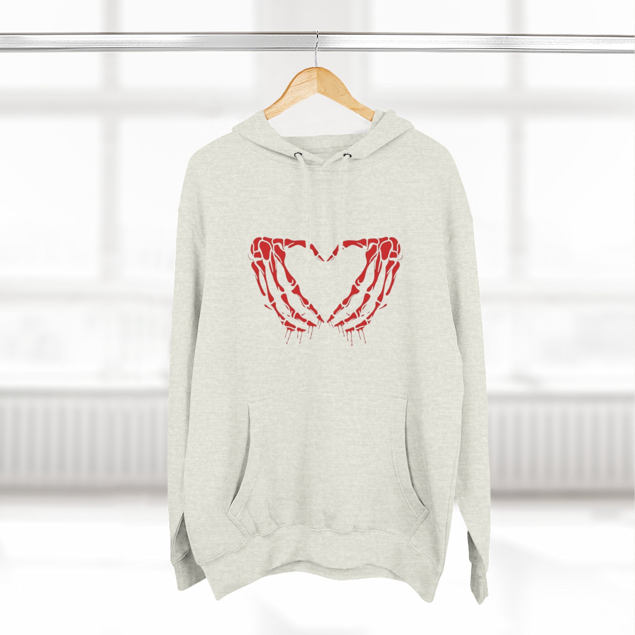 Heart & Eye Graphic Hoodie, Trendy Fleece Sweatshirt for Art Lovers, Unique Gift for Halloween, Edgy Cozy Wear, Perfect for Fall Layers