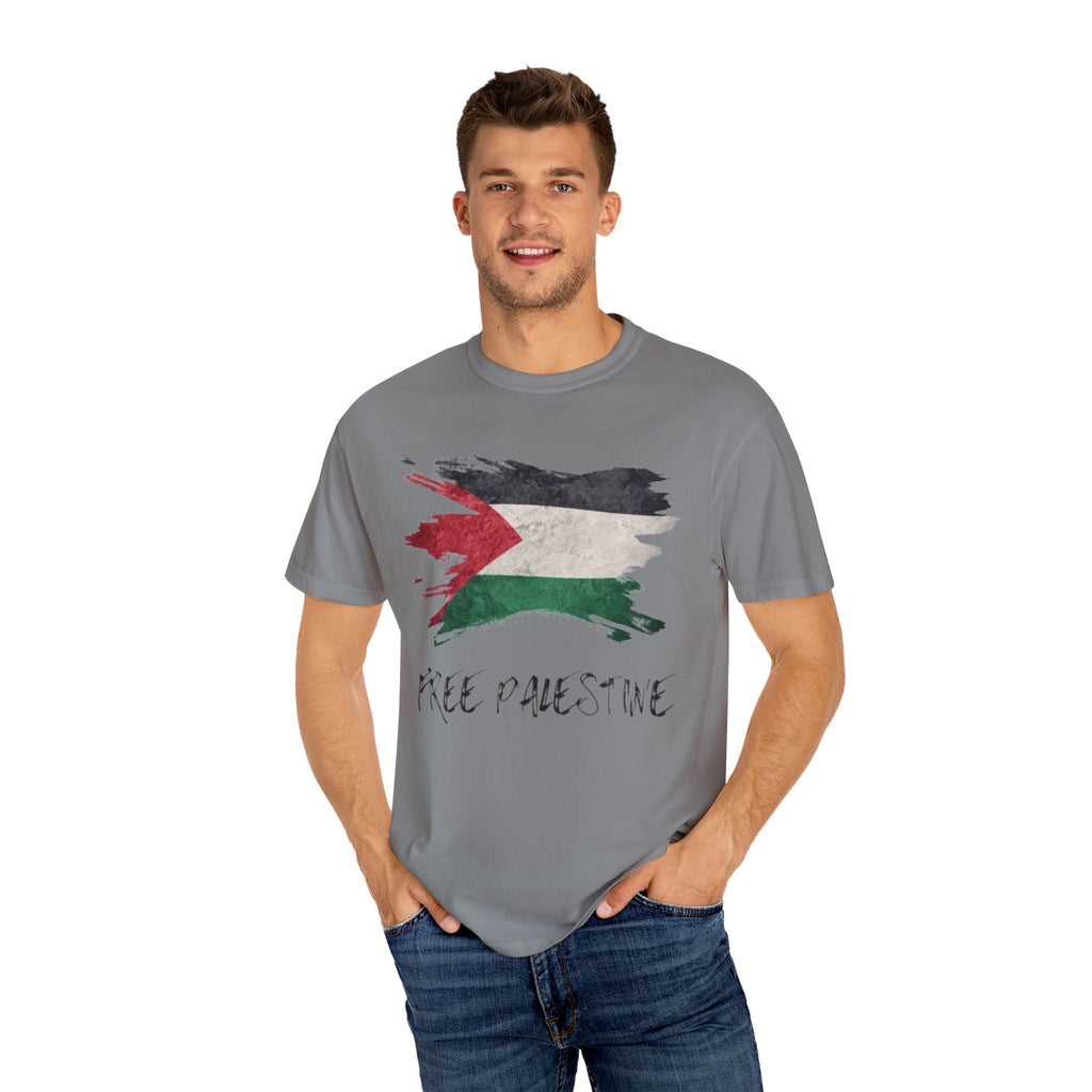 Free Palestine Garment-Dyed Unisex T-Shirt, Casual Wear, Activism Apparel, Gift for Supporters, Vintage Style Tee