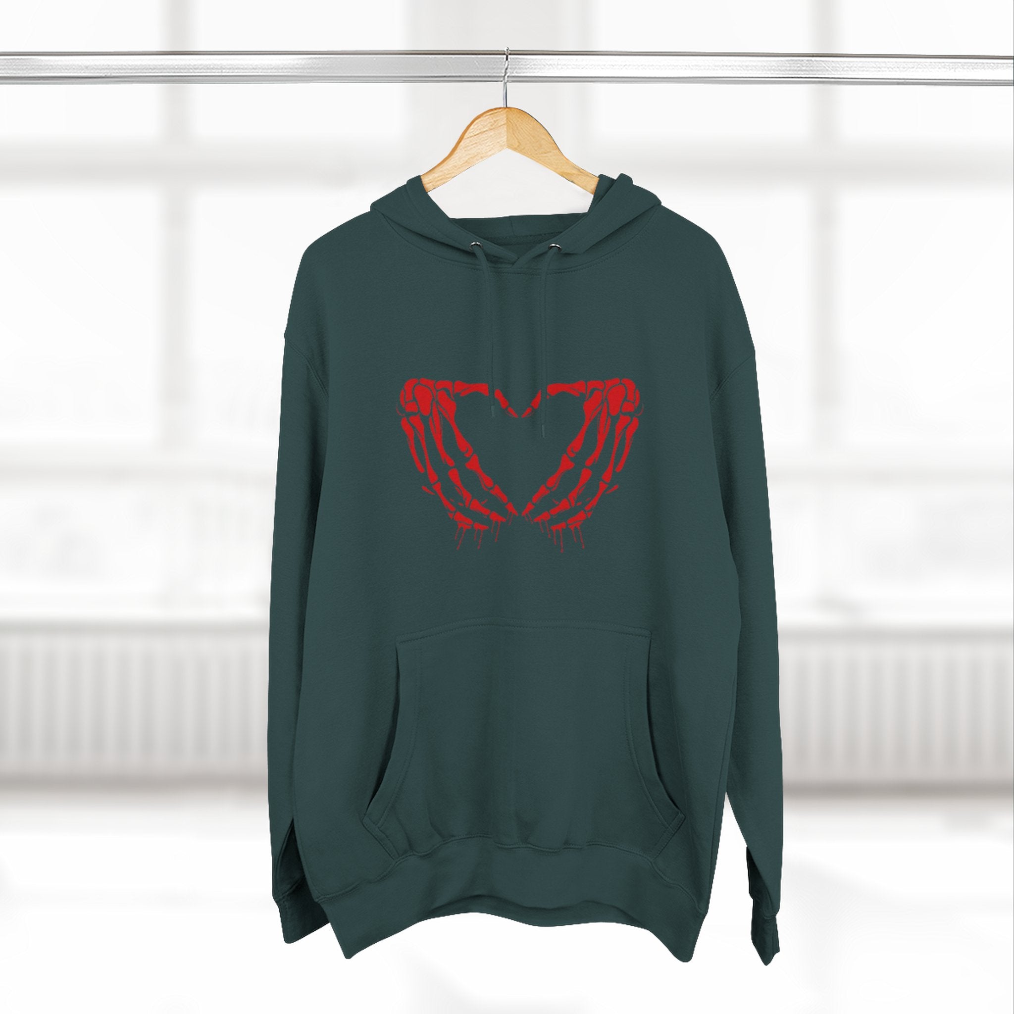 Heart & Eye Graphic Hoodie, Trendy Fleece Sweatshirt for Art Lovers, Unique Gift for Halloween, Edgy Cozy Wear, Perfect for Fall Layers