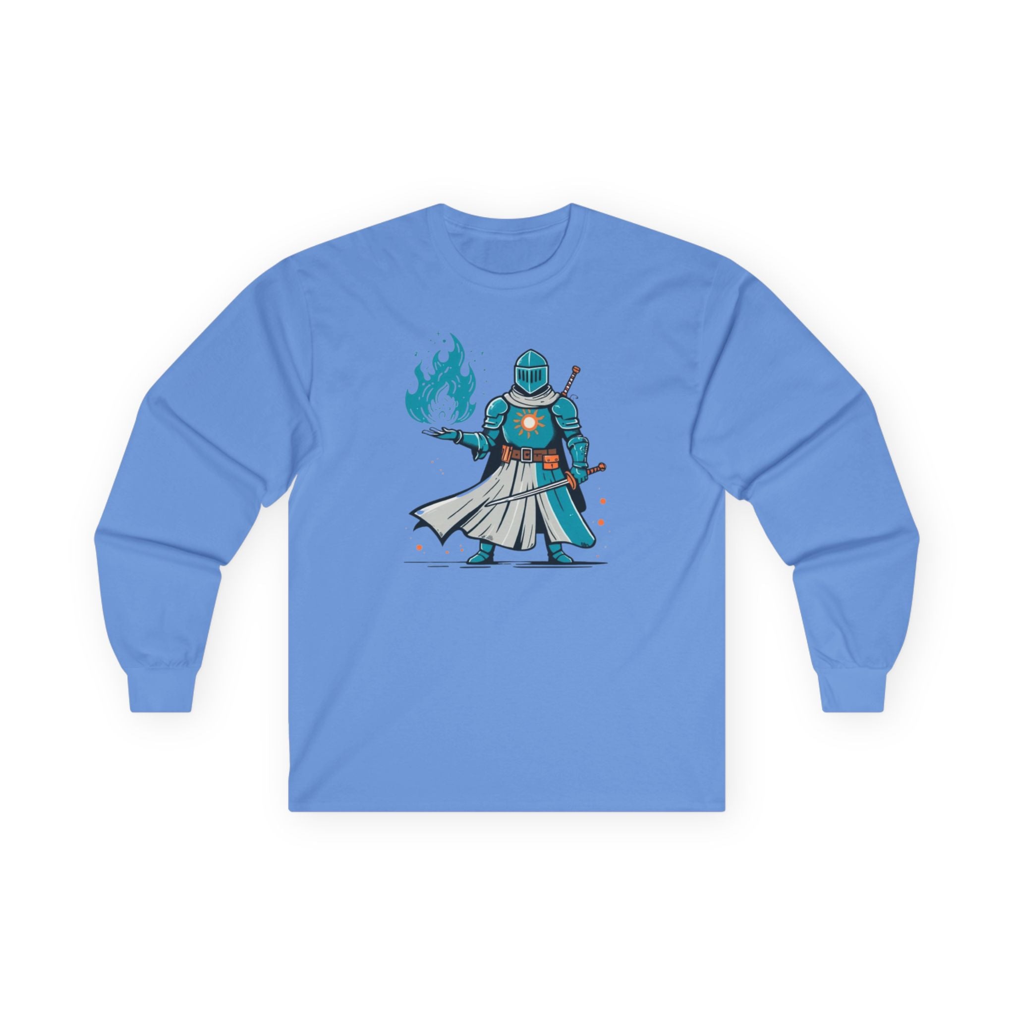 Fierce Adventurer Long Sleeve Tee - Perfect for Fantasy Fans, Cosplay Events, Gifts, Everyday Wear, Comfy Attire, Dark souls, medivial art
