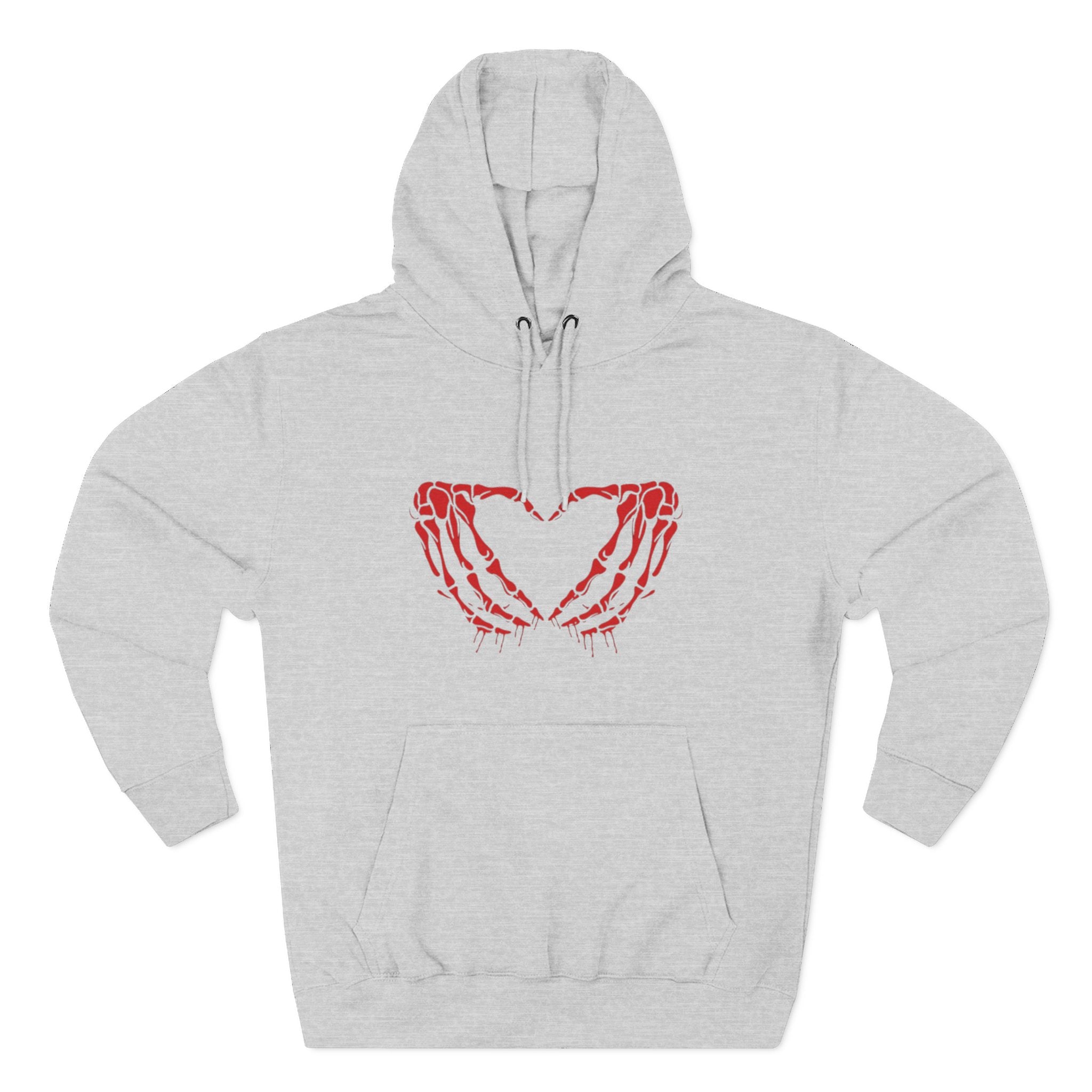 Heart & Eye Graphic Hoodie, Trendy Fleece Sweatshirt for Art Lovers, Unique Gift for Halloween, Edgy Cozy Wear, Perfect for Fall Layers