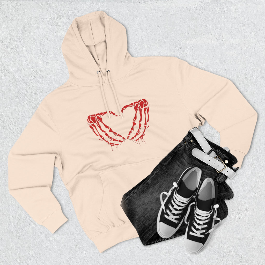 Heart & Eye Graphic Hoodie, Trendy Fleece Sweatshirt for Art Lovers, Unique Gift for Halloween, Edgy Cozy Wear, Perfect for Fall Layers