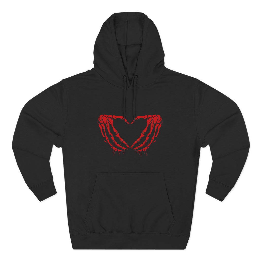 Heart & Eye Graphic Hoodie, Trendy Fleece Sweatshirt for Art Lovers, Unique Gift for Halloween, Edgy Cozy Wear, Perfect for Fall Layers