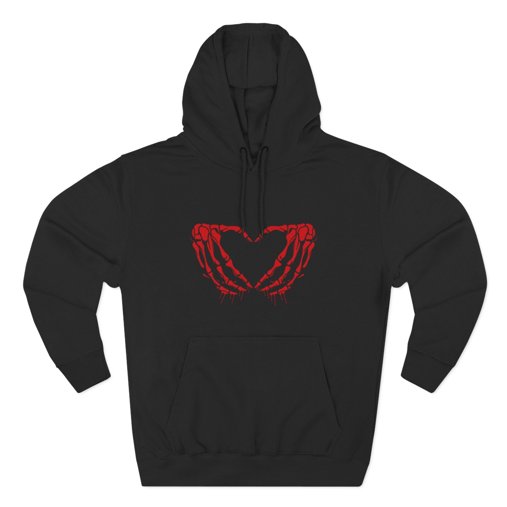 Heart & Eye Graphic Hoodie, Trendy Fleece Sweatshirt for Art Lovers, Unique Gift for Halloween, Edgy Cozy Wear, Perfect for Fall Layers