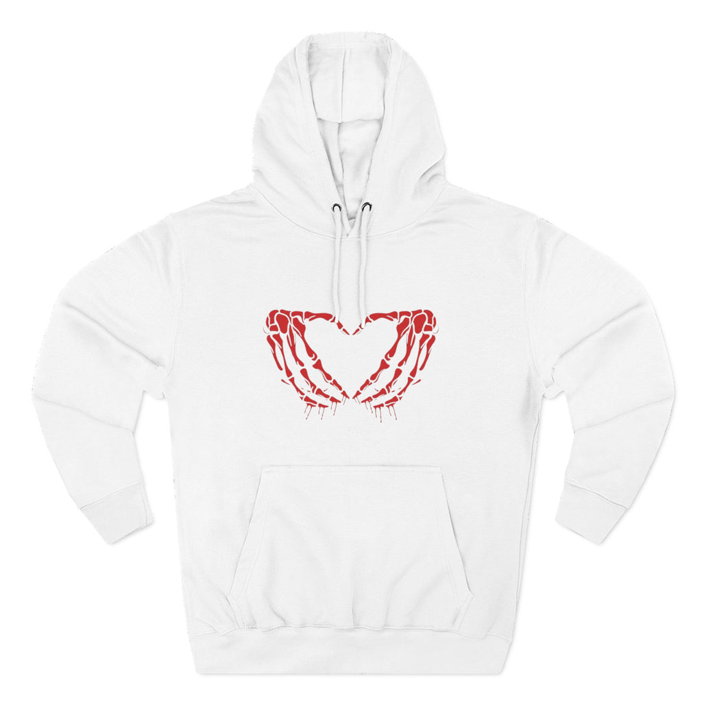 Heart & Eye Graphic Hoodie, Trendy Fleece Sweatshirt for Art Lovers, Unique Gift for Halloween, Edgy Cozy Wear, Perfect for Fall Layers
