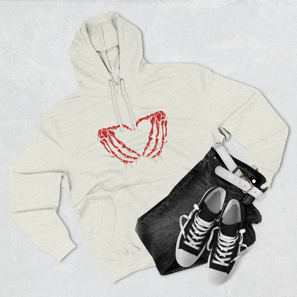 Heart & Eye Graphic Hoodie, Trendy Fleece Sweatshirt for Art Lovers, Unique Gift for Halloween, Edgy Cozy Wear, Perfect for Fall Layers
