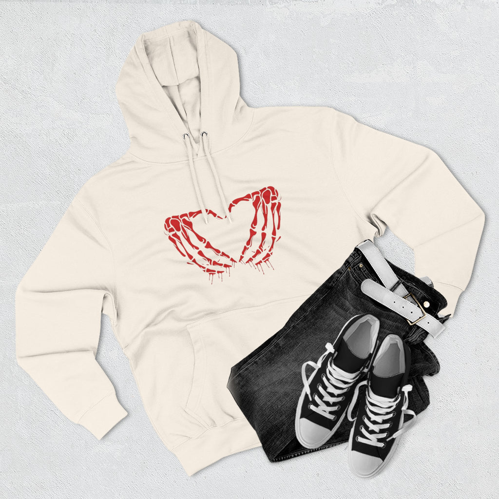 Heart & Eye Graphic Hoodie, Trendy Fleece Sweatshirt for Art Lovers, Unique Gift for Halloween, Edgy Cozy Wear, Perfect for Fall Layers