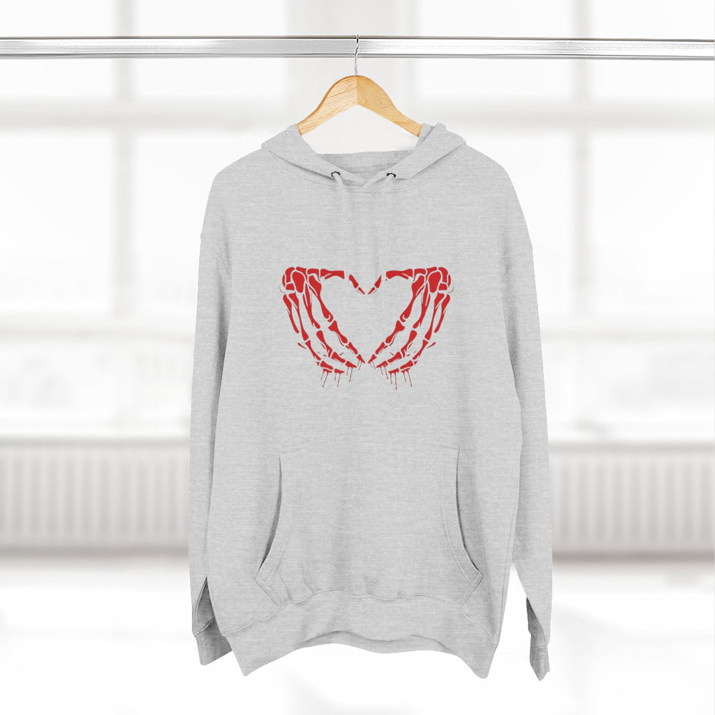 Heart & Eye Graphic Hoodie, Trendy Fleece Sweatshirt for Art Lovers, Unique Gift for Halloween, Edgy Cozy Wear, Perfect for Fall Layers