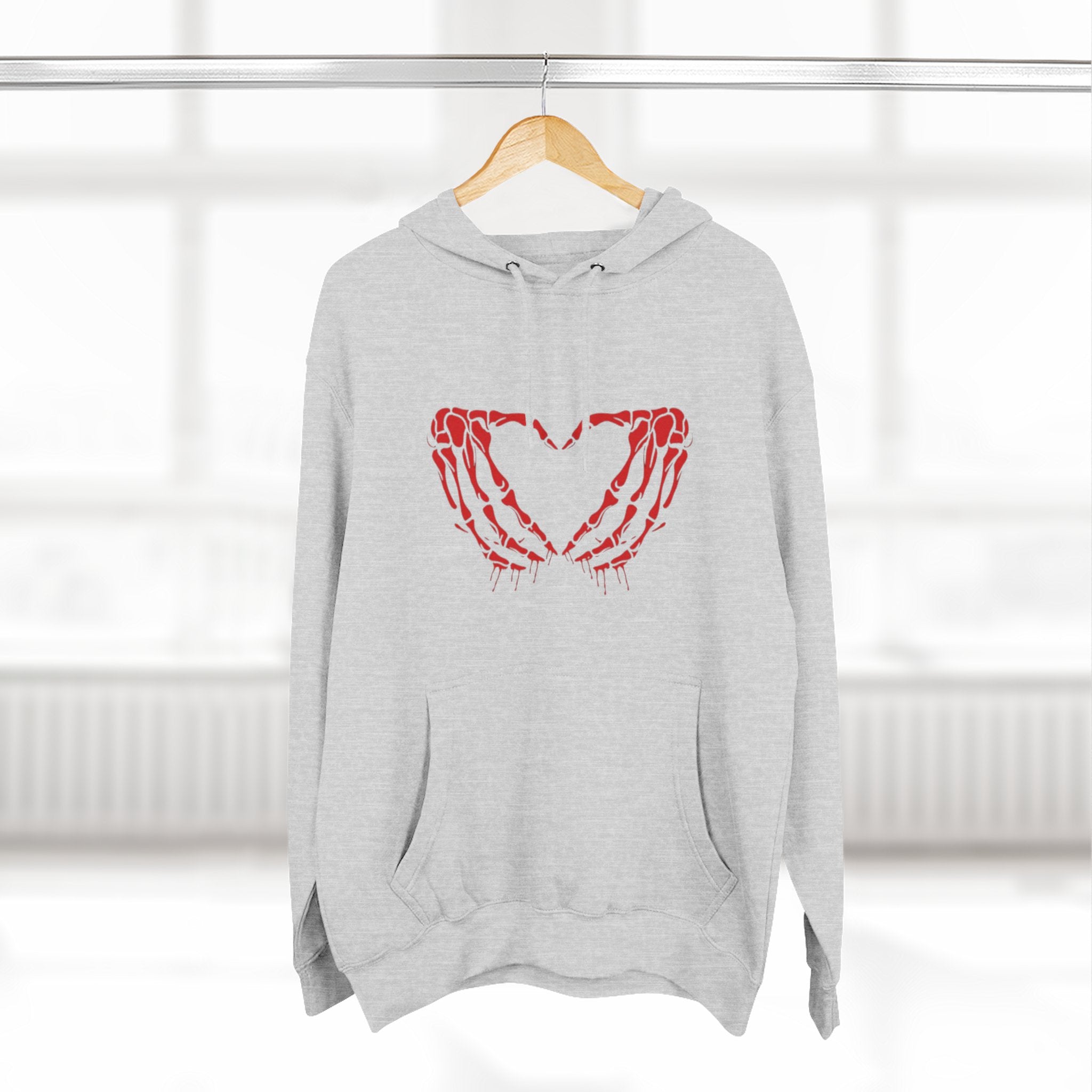 Heart & Eye Graphic Hoodie, Trendy Fleece Sweatshirt for Art Lovers, Unique Gift for Halloween, Edgy Cozy Wear, Perfect for Fall Layers
