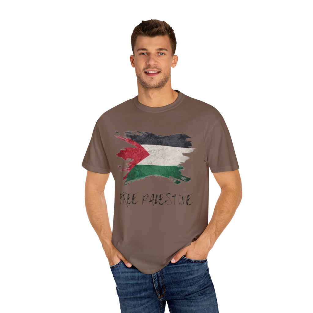 Free Palestine Garment-Dyed Unisex T-Shirt, Casual Wear, Activism Apparel, Gift for Supporters, Vintage Style Tee
