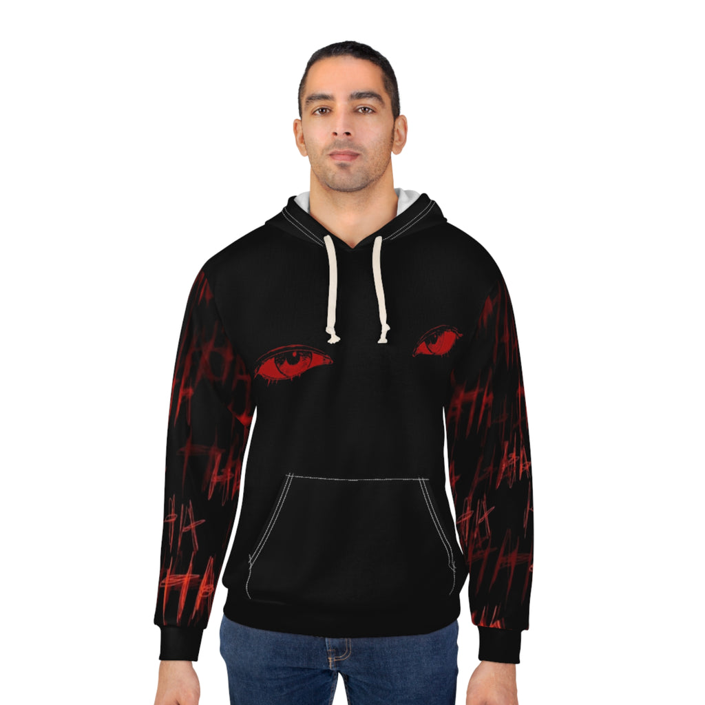 Gothic Halloween Unisex Hoodie, Red Eyes Pullover Sweatshirt, Dark Spooky Sweater, Witchy Fall Fashion, Creepy Clothing, Scary Goth Hooded
