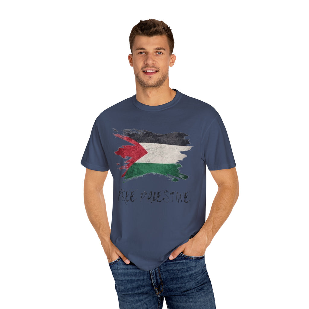 Free Palestine Garment-Dyed Unisex T-Shirt, Casual Wear, Activism Apparel, Gift for Supporters, Vintage Style Tee