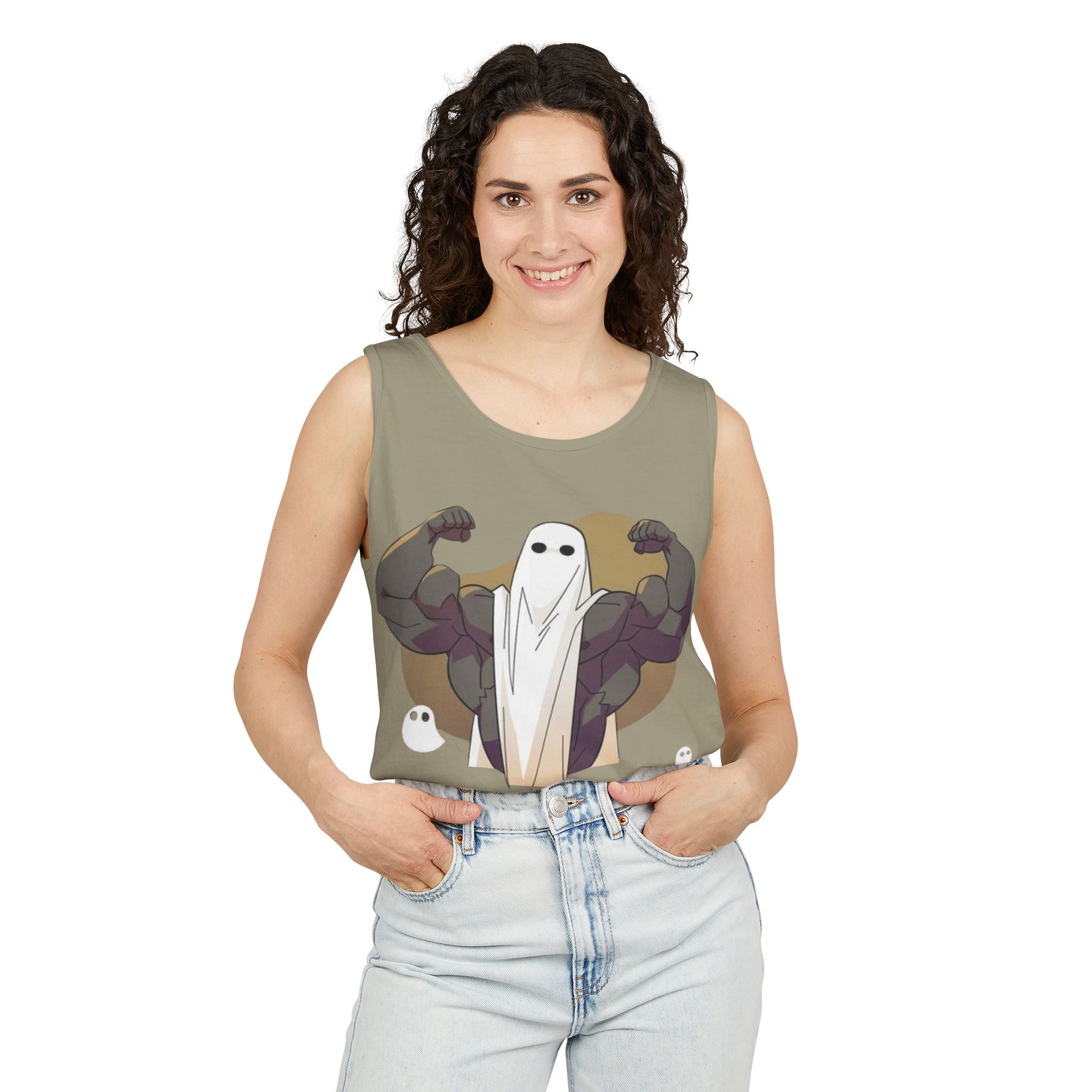 Vintage Distressed Unisex Tank Top - Retro Gym Ghost Shirt, Muscle Tee, Workout Sleeveless Top, Fitness Tank, Athletic Wear