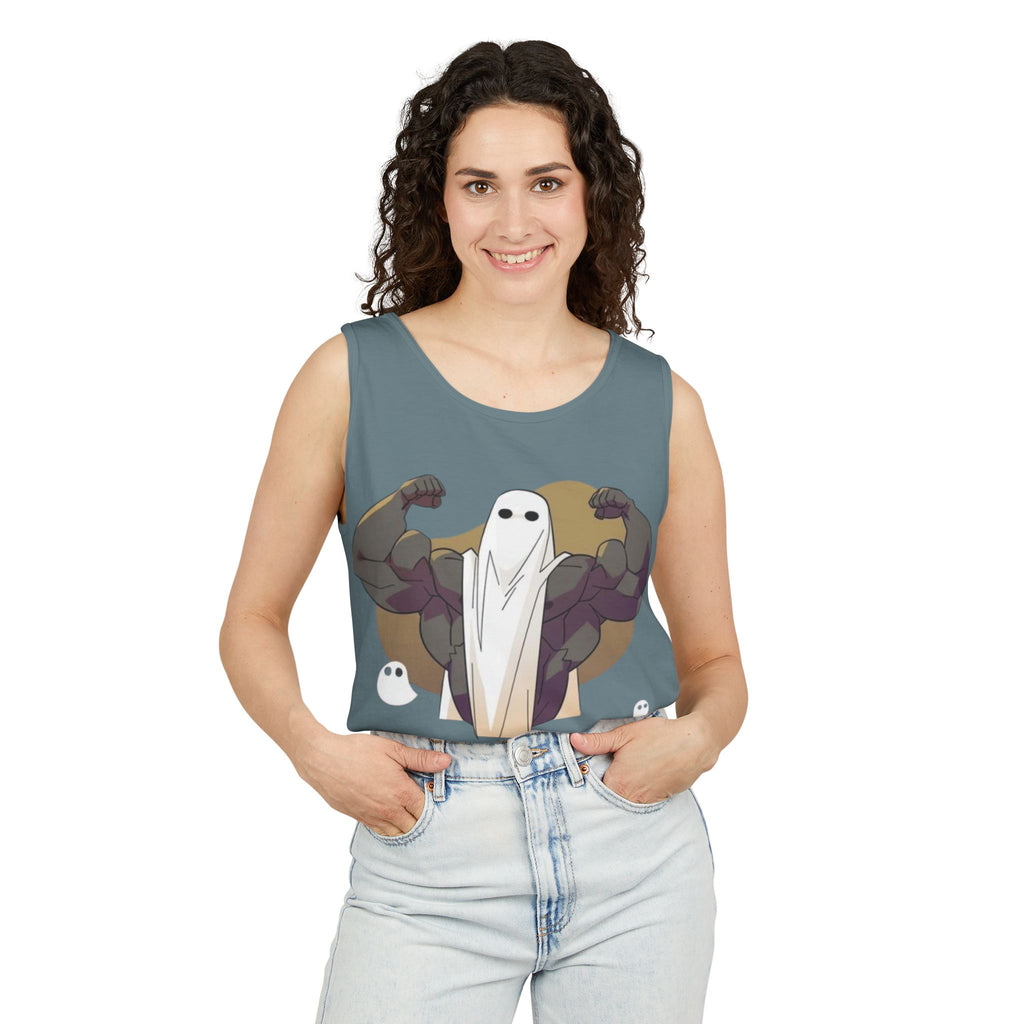 Vintage Distressed Unisex Tank Top - Retro Gym Ghost Shirt, Muscle Tee, Workout Sleeveless Top, Fitness Tank, Athletic Wear