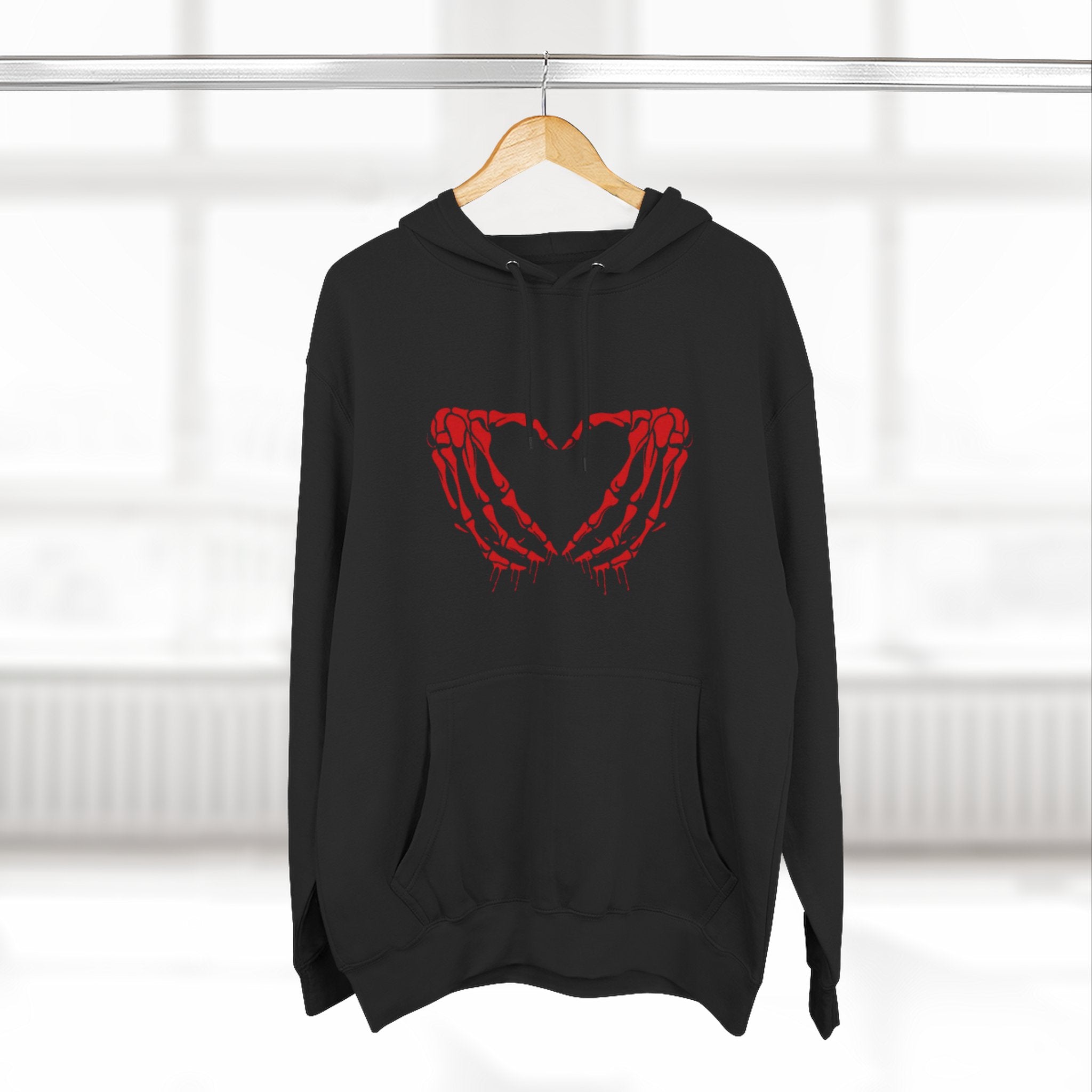 Heart & Eye Graphic Hoodie, Trendy Fleece Sweatshirt for Art Lovers, Unique Gift for Halloween, Edgy Cozy Wear, Perfect for Fall Layers