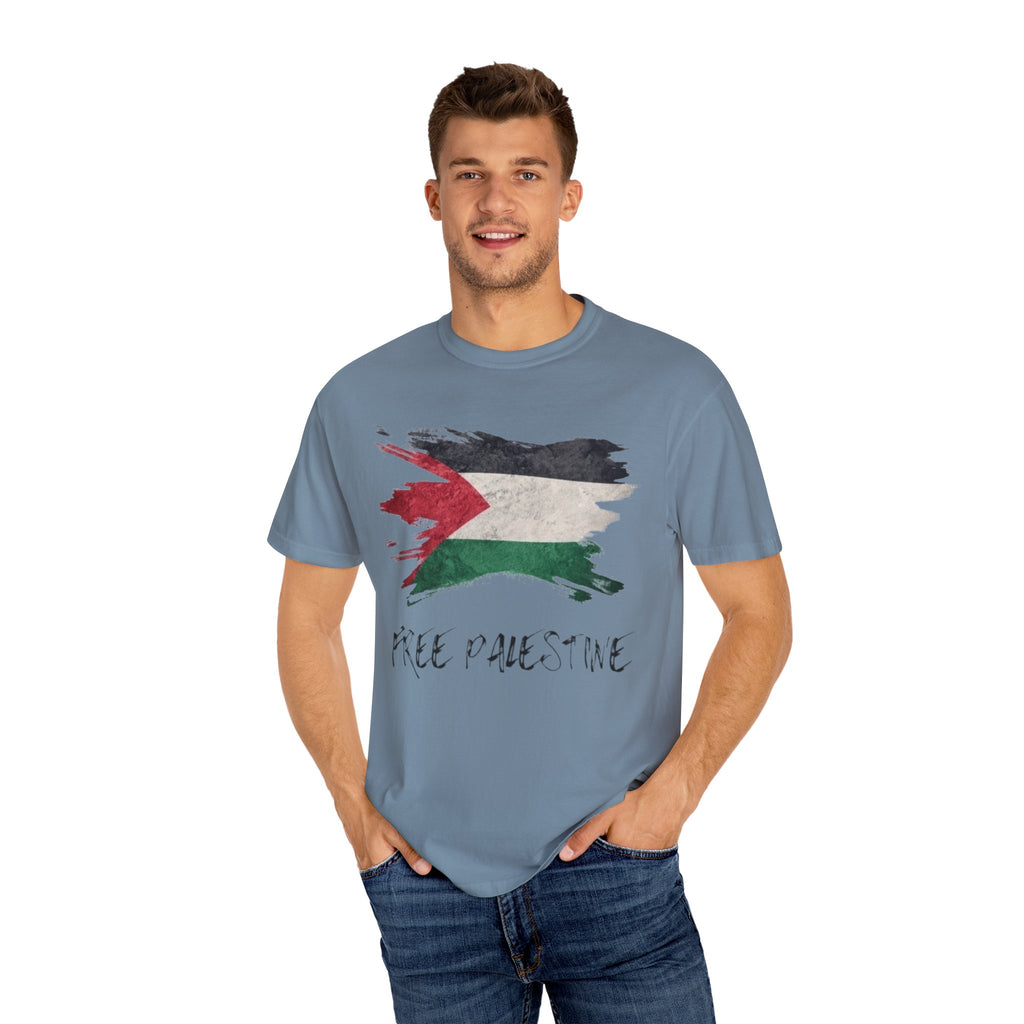 Free Palestine Garment-Dyed Unisex T-Shirt, Casual Wear, Activism Apparel, Gift for Supporters, Vintage Style Tee