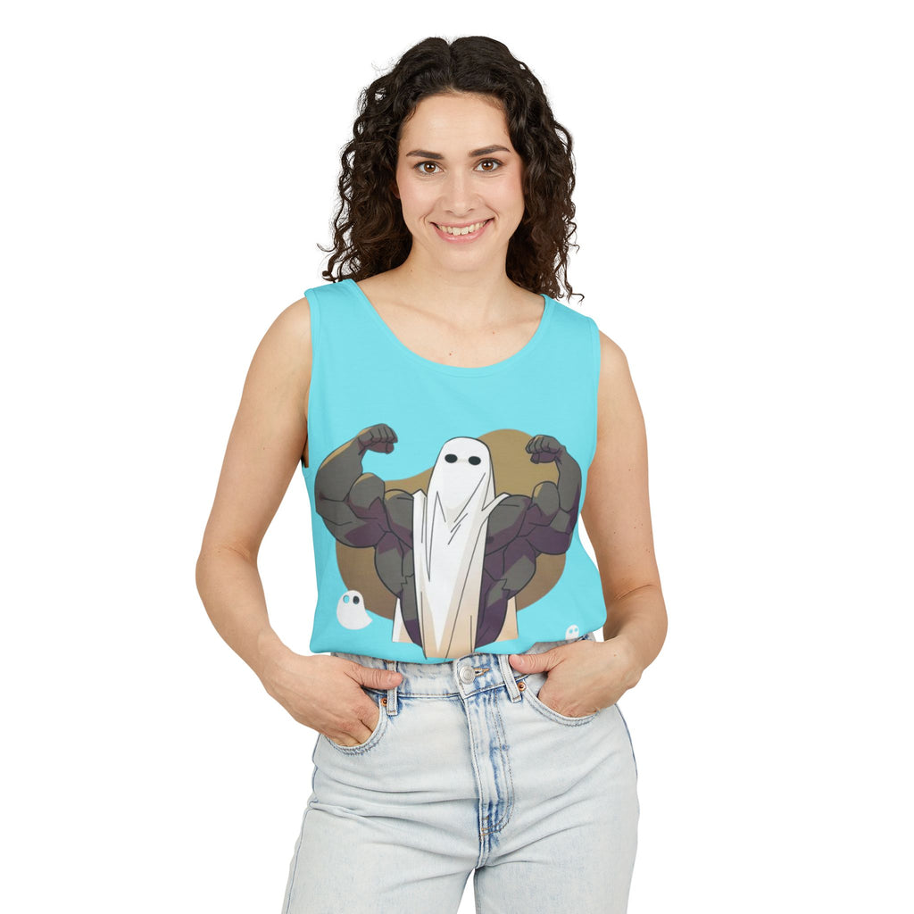 Vintage Distressed Unisex Tank Top - Retro Gym Ghost Shirt, Muscle Tee, Workout Sleeveless Top, Fitness Tank, Athletic Wear