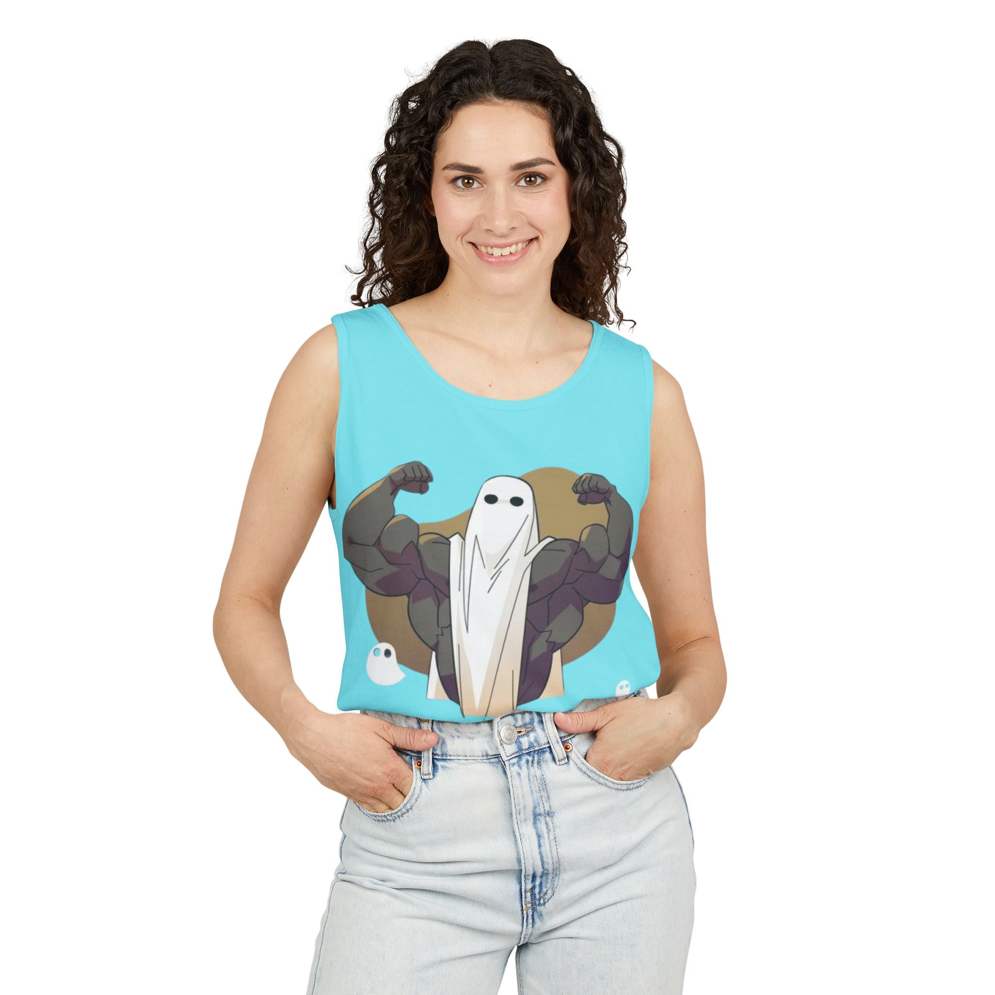 Vintage Distressed Unisex Tank Top - Retro Gym Ghost Shirt, Muscle Tee, Workout Sleeveless Top, Fitness Tank, Athletic Wear