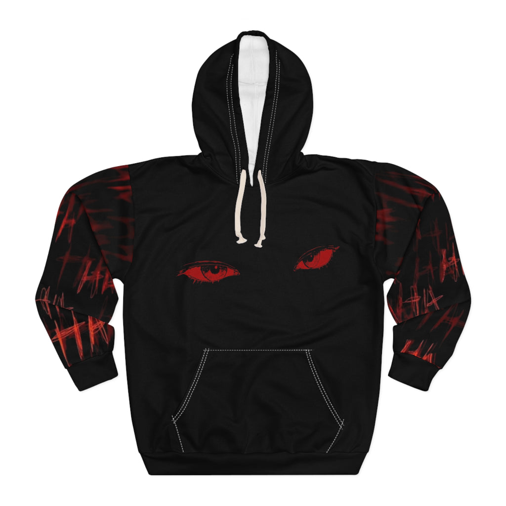 Gothic Halloween Unisex Hoodie, Red Eyes Pullover Sweatshirt, Dark Spooky Sweater, Witchy Fall Fashion, Creepy Clothing, Scary Goth Hooded