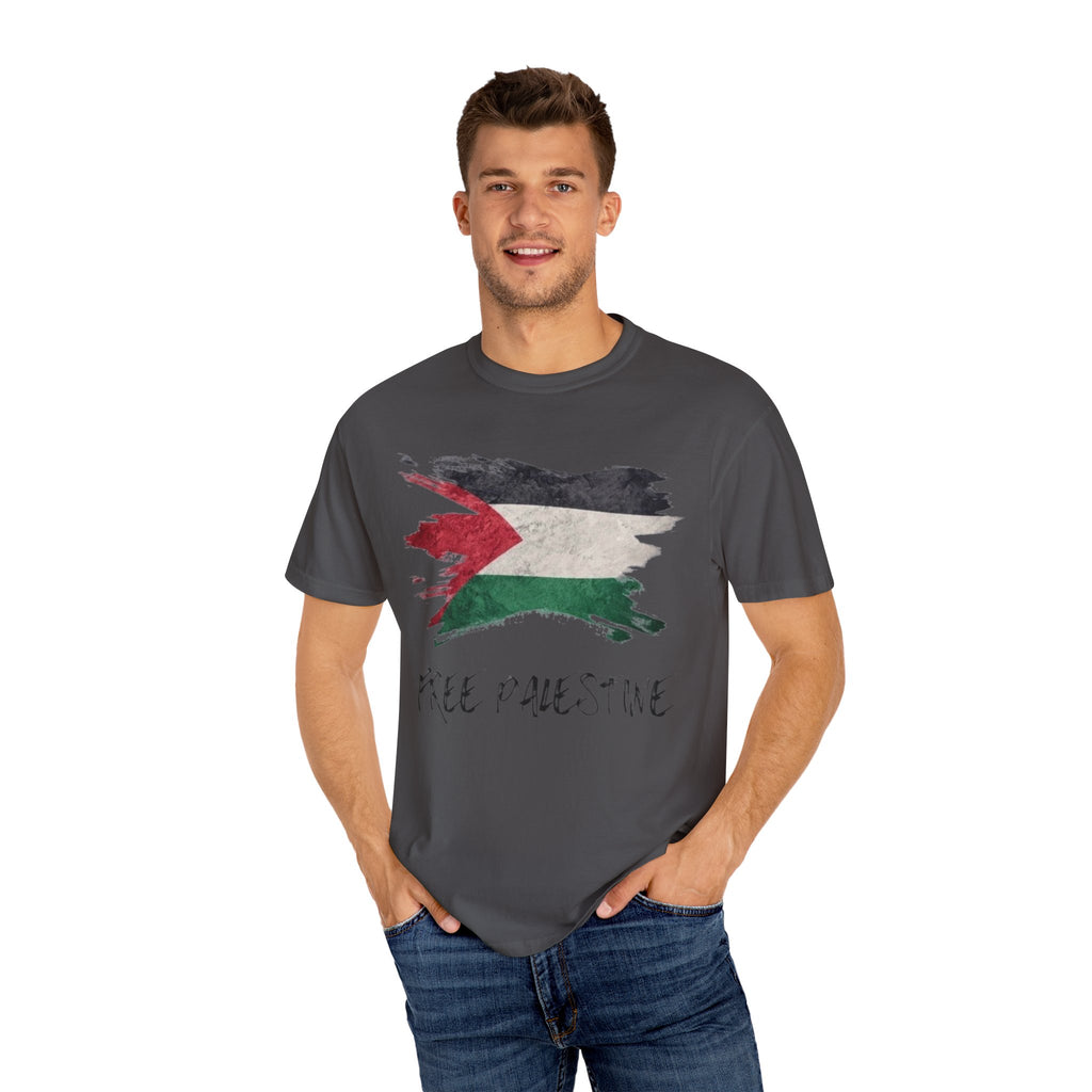 Free Palestine Garment-Dyed Unisex T-Shirt, Casual Wear, Activism Apparel, Gift for Supporters, Vintage Style Tee