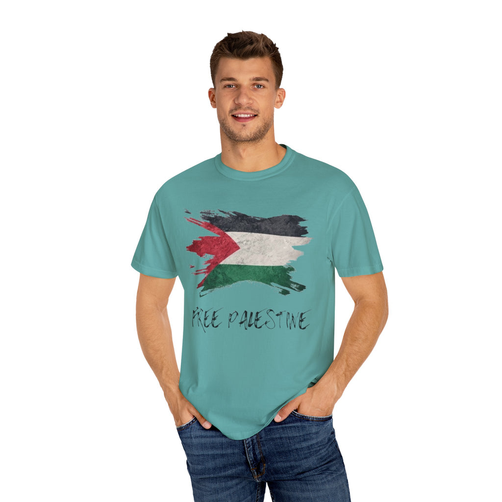 Free Palestine Garment-Dyed Unisex T-Shirt, Casual Wear, Activism Apparel, Gift for Supporters, Vintage Style Tee