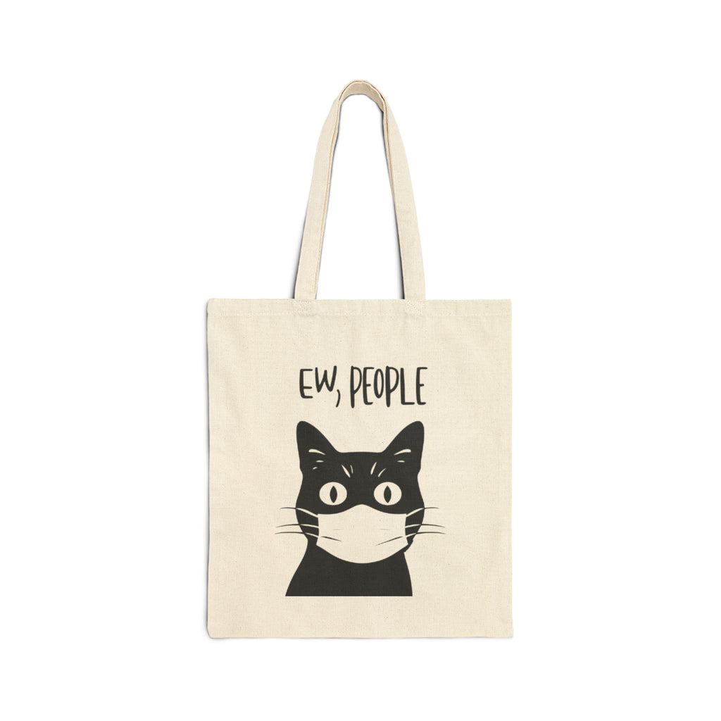 Playful Cat Tote Bag - EW, PEOPLE | Eco-Friendly Canvas Bag for Cat Lovers, Shopping, Gifts, Everyday Use, Beach