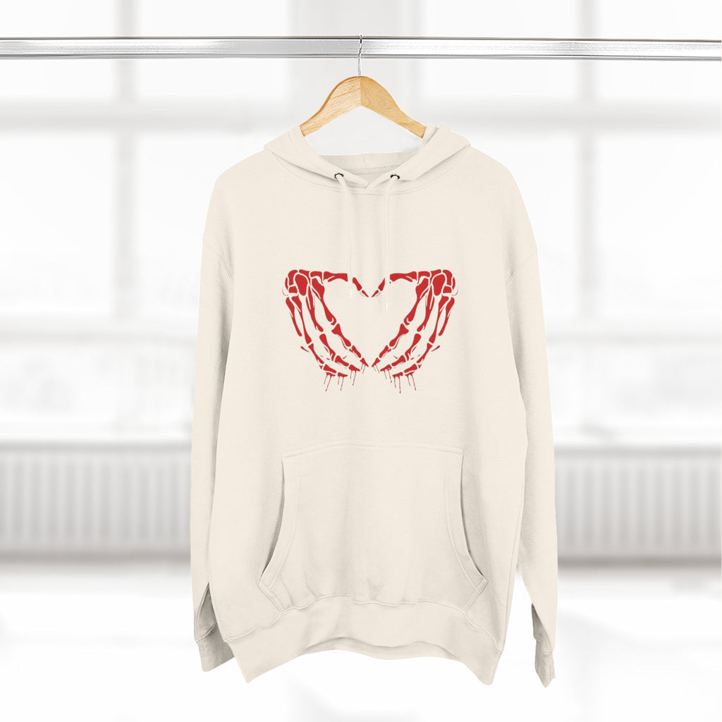 Heart & Eye Graphic Hoodie, Trendy Fleece Sweatshirt for Art Lovers, Unique Gift for Halloween, Edgy Cozy Wear, Perfect for Fall Layers
