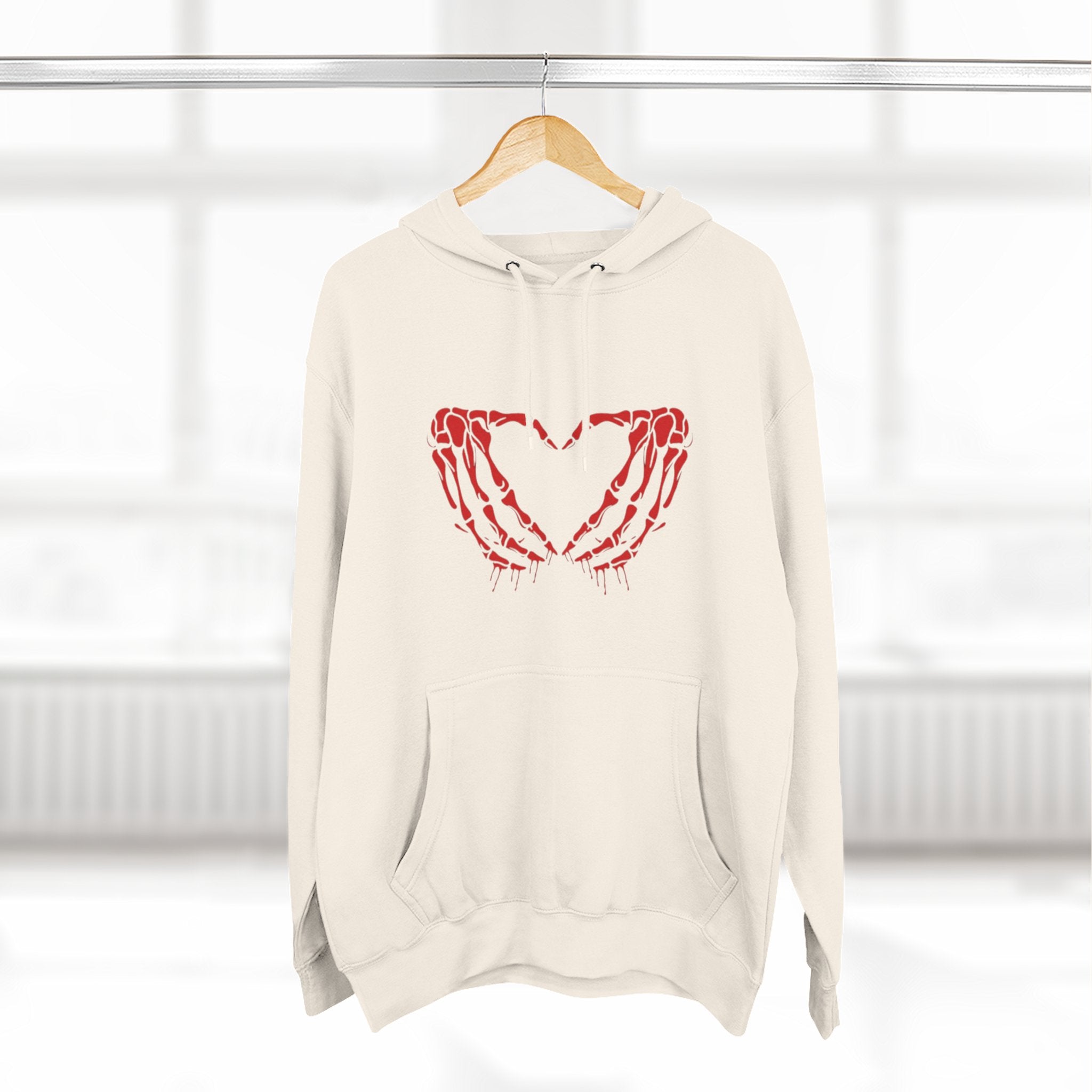 Heart & Eye Graphic Hoodie, Trendy Fleece Sweatshirt for Art Lovers, Unique Gift for Halloween, Edgy Cozy Wear, Perfect for Fall Layers