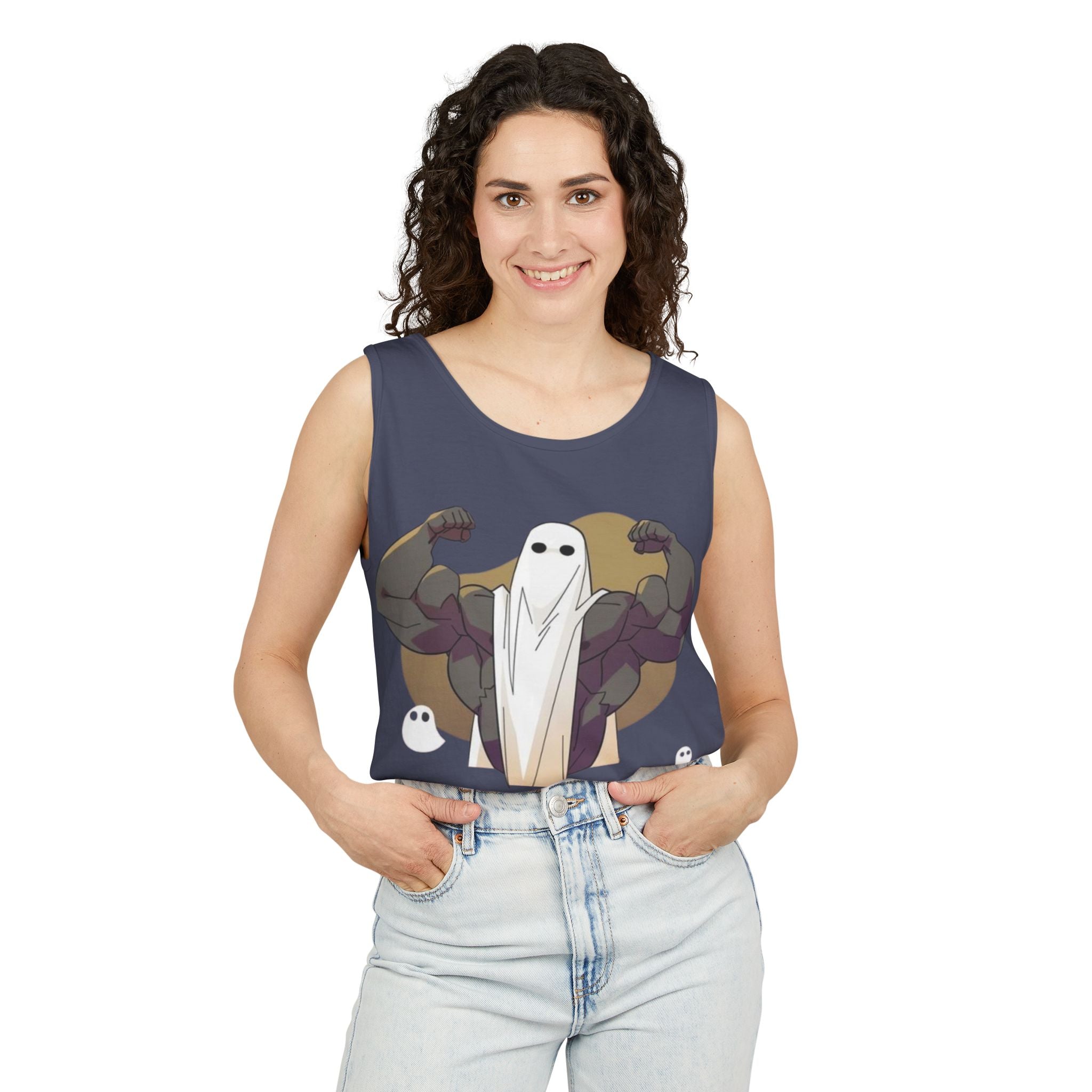 Vintage Distressed Unisex Tank Top - Retro Gym Ghost Shirt, Muscle Tee, Workout Sleeveless Top, Fitness Tank, Athletic Wear