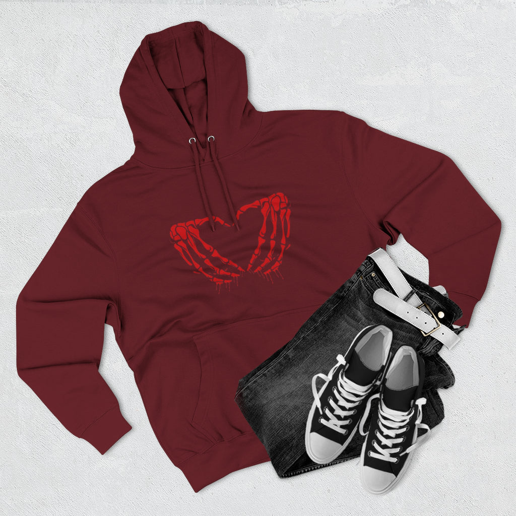 Heart & Eye Graphic Hoodie, Trendy Fleece Sweatshirt for Art Lovers, Unique Gift for Halloween, Edgy Cozy Wear, Perfect for Fall Layers
