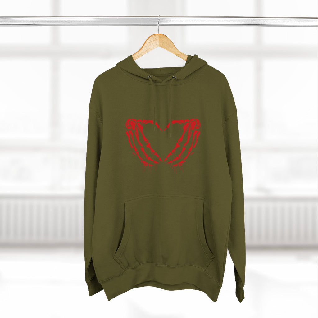 Heart & Eye Graphic Hoodie, Trendy Fleece Sweatshirt for Art Lovers, Unique Gift for Halloween, Edgy Cozy Wear, Perfect for Fall Layers