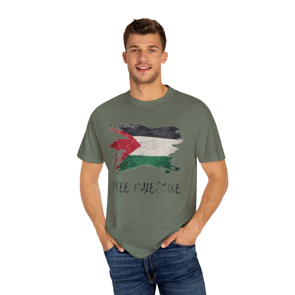 Free Palestine Garment-Dyed Unisex T-Shirt, Casual Wear, Activism Apparel, Gift for Supporters, Vintage Style Tee