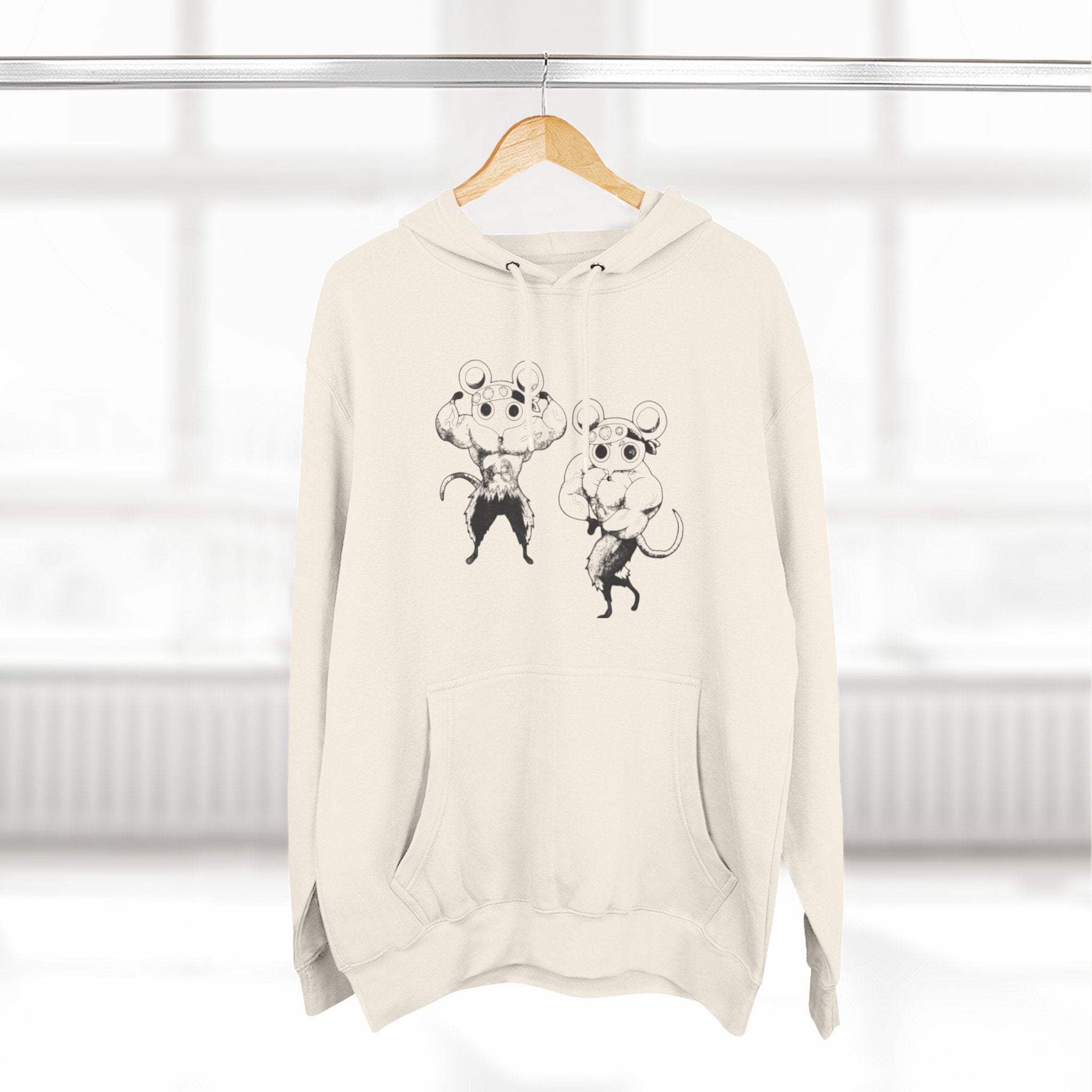 Anime Gym Rats Three-Panel Fleece Hoodie, Finess Body Builder Sweatshirt, Demon Slayer Gym Hoodie, Workout Anime Hoodie, Fitness Anime