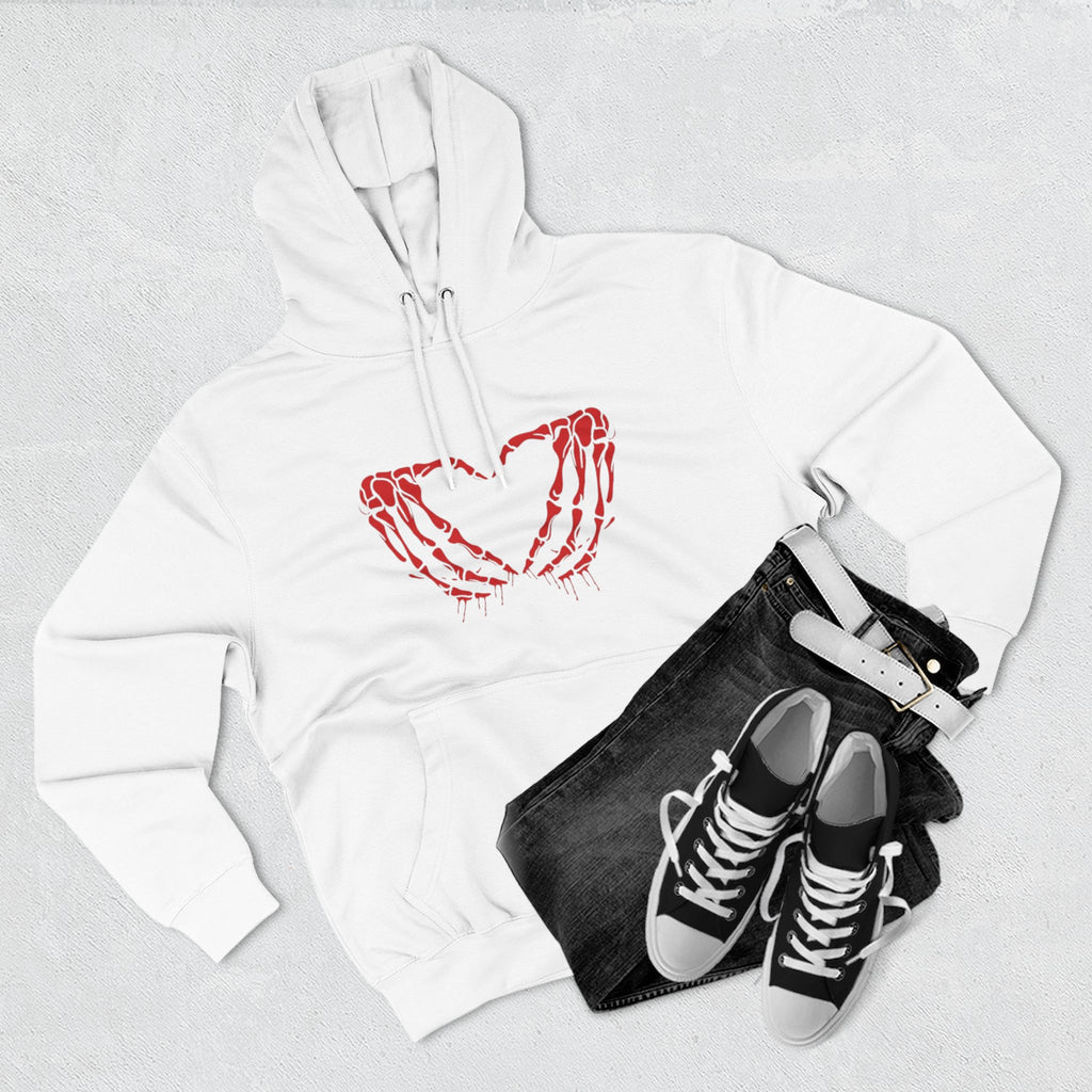Heart & Eye Graphic Hoodie, Trendy Fleece Sweatshirt for Art Lovers, Unique Gift for Halloween, Edgy Cozy Wear, Perfect for Fall Layers