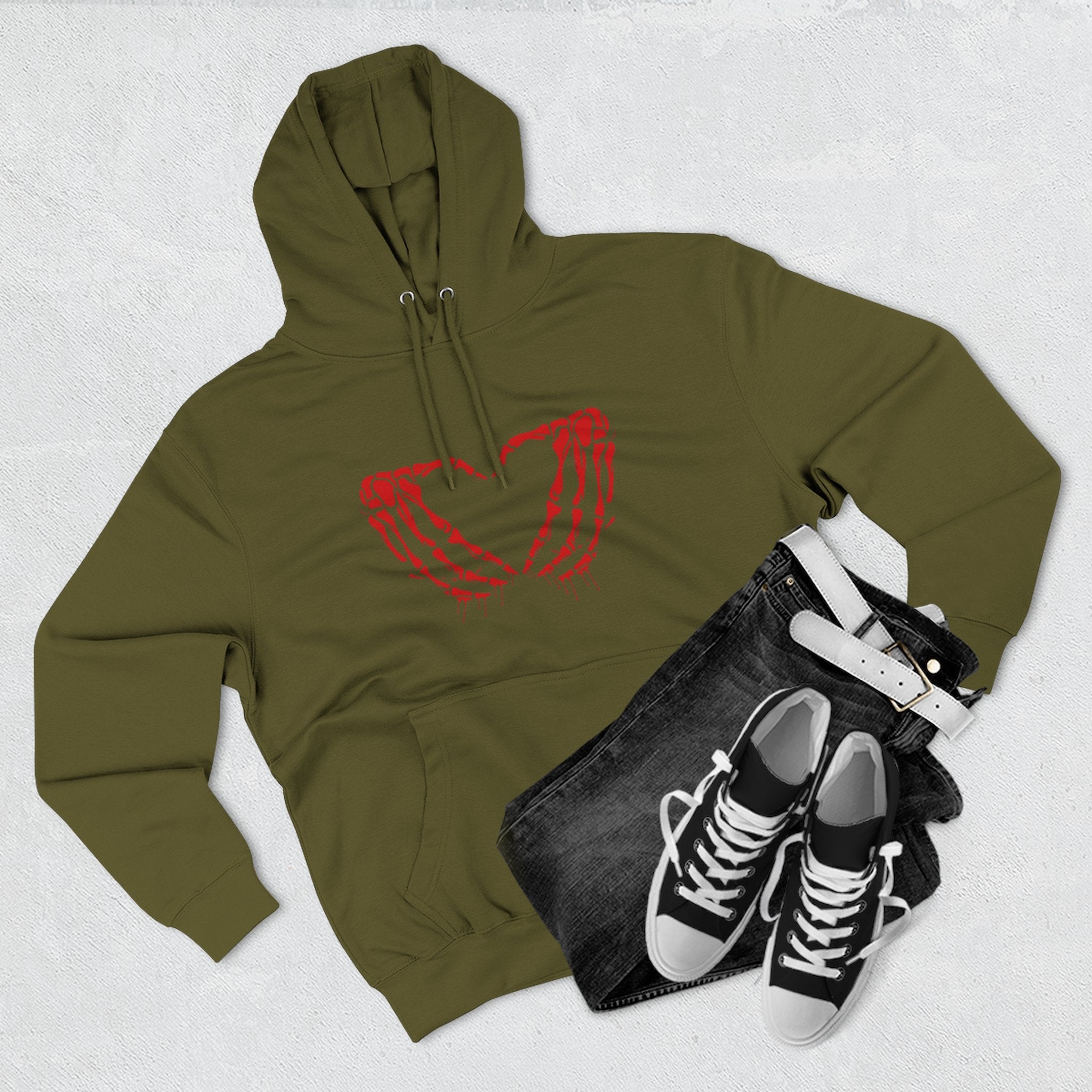 Heart & Eye Graphic Hoodie, Trendy Fleece Sweatshirt for Art Lovers, Unique Gift for Halloween, Edgy Cozy Wear, Perfect for Fall Layers