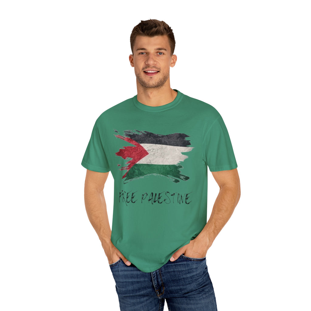 Free Palestine Garment-Dyed Unisex T-Shirt, Casual Wear, Activism Apparel, Gift for Supporters, Vintage Style Tee